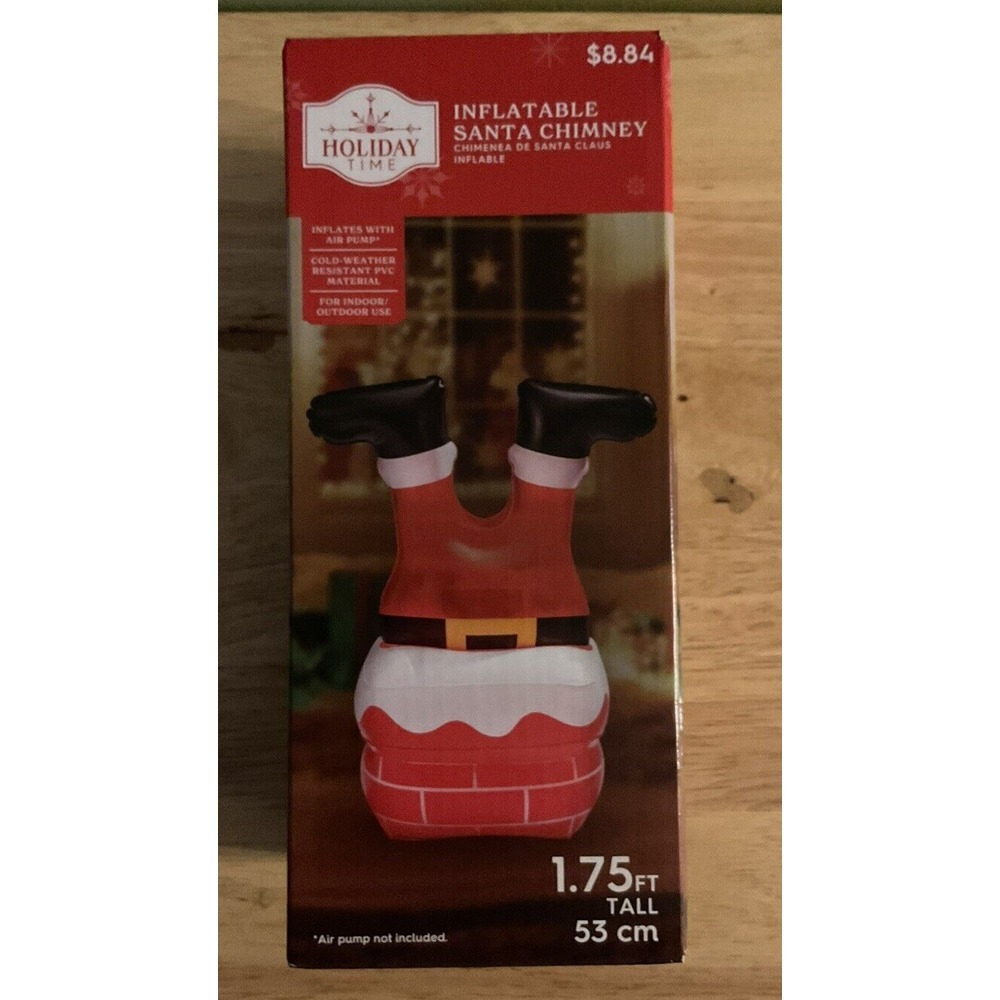 Holiday Time Inflatable Santa Chimney, 1.75 Ft Tall, NIB‎